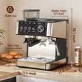 New All -In-One Espresso Machine With Built-In Grinder, 15-Bar Pressure, Steam Milk Frother Wand, Cappuccino &amp; Espresso Maker With Hot Water Dispenserno