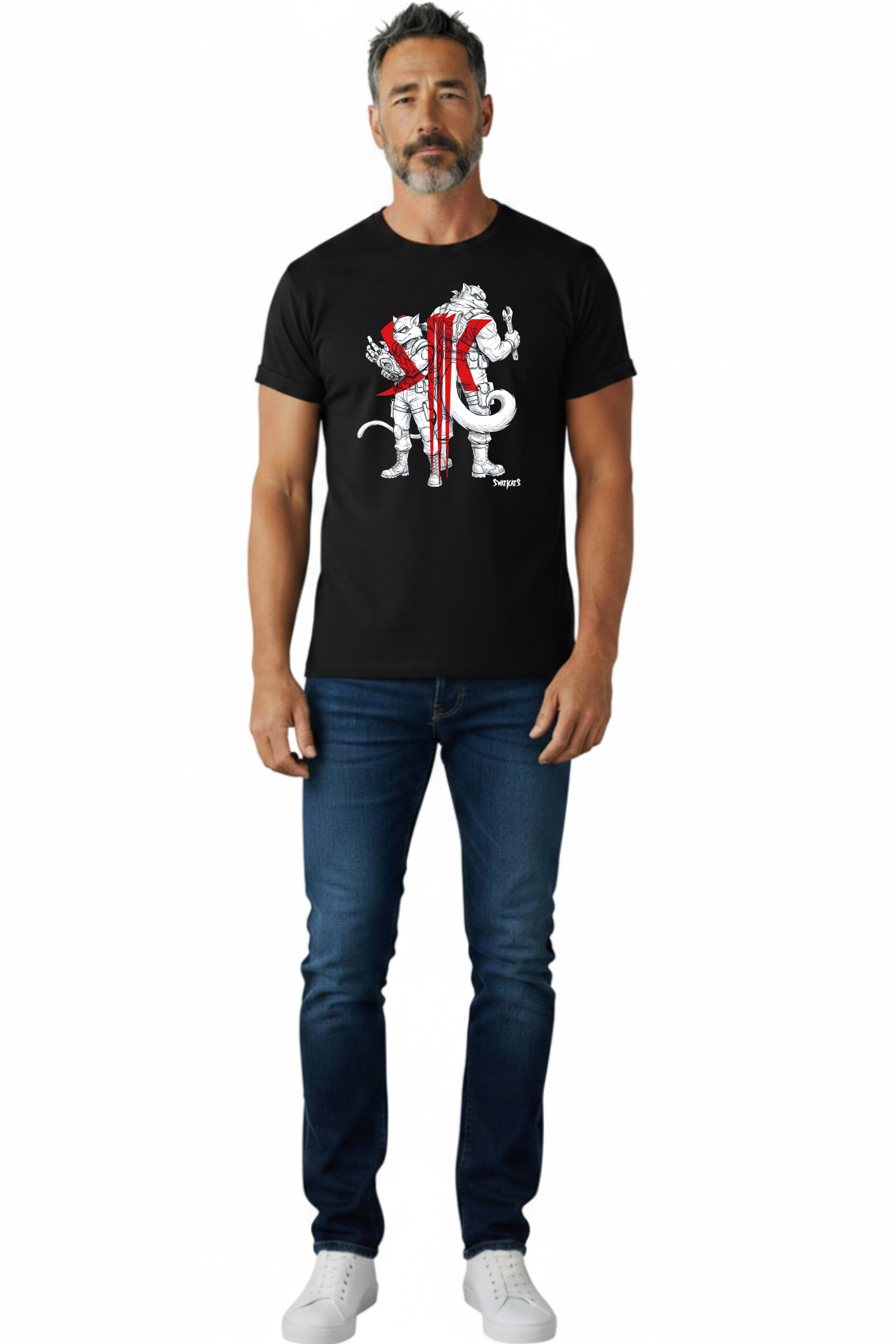NotNorm Swat Kats White Red Anime Graphic Tee