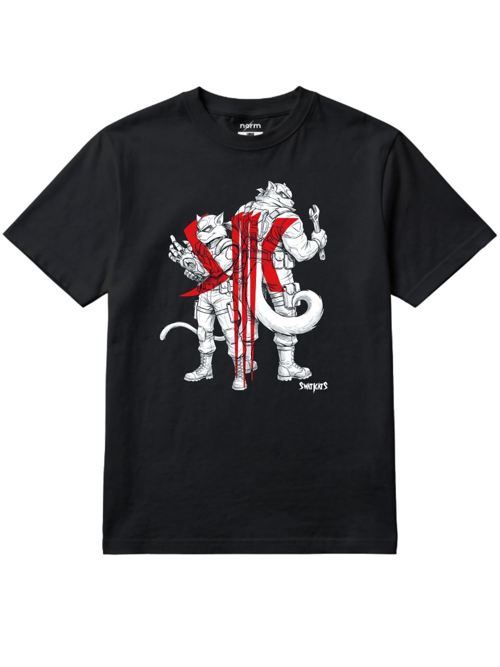 NotNorm Swat Kats White Red Anime Graphic Tee