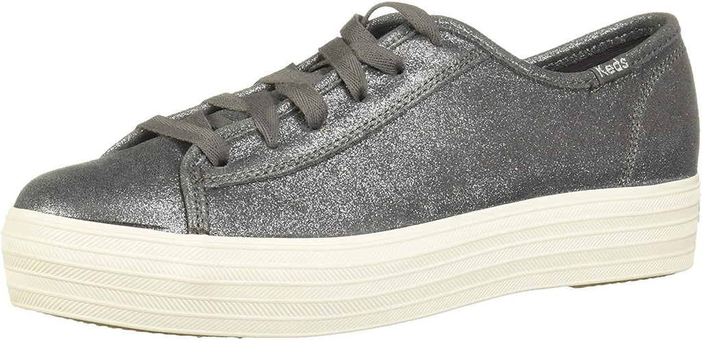 Keds Womens Triple Kick Glitter Suede Sneaker
