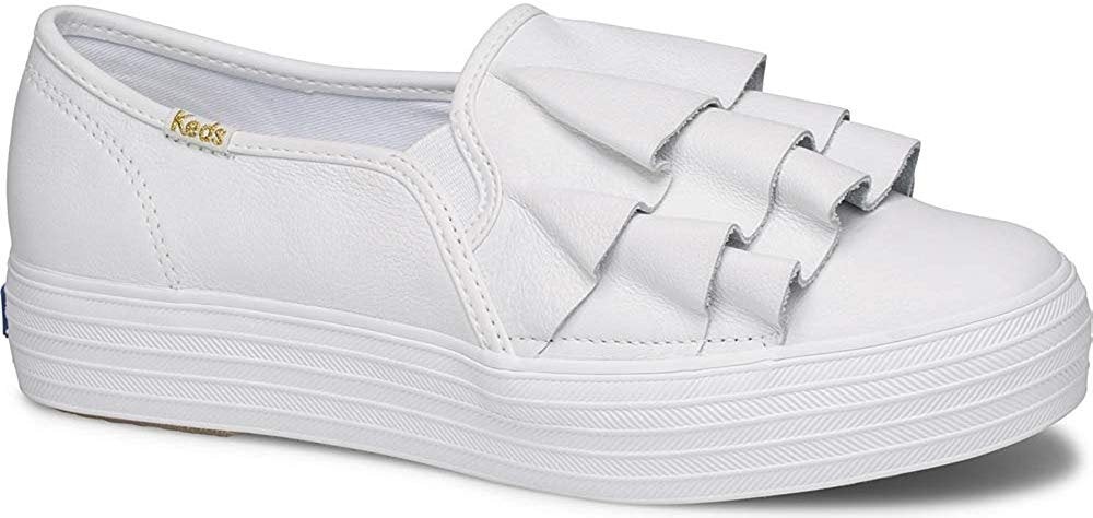 Keds Women's Triple Ruffle Leather Fashion Sneaker